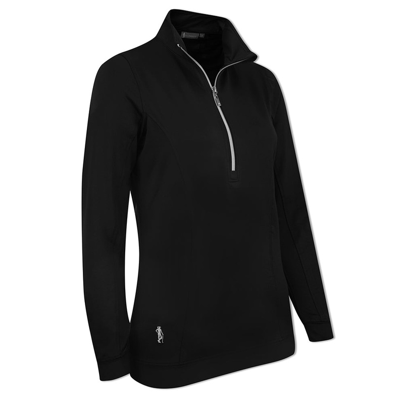 Glenmuir Ladies Lightweight Mid-Layer with Zip-Neck in Black