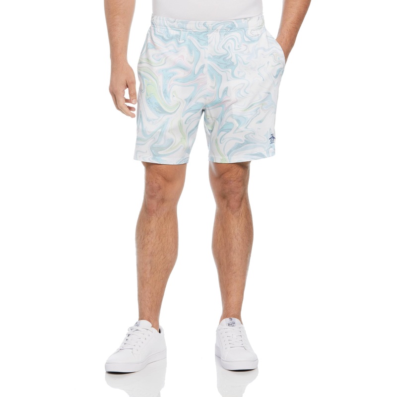 Men’s Marble Print Performance Tennis Shorts