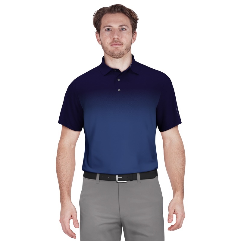Men’s Ombre Print Golf Polo|Navy|S|M|L|XL|XXL|XXXL