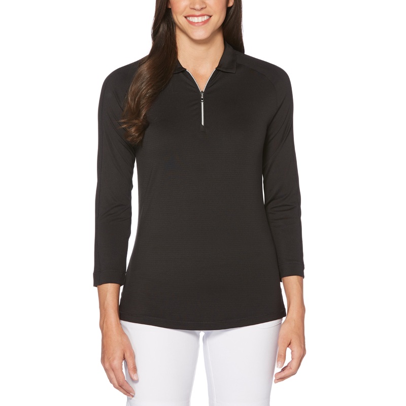 Women’s 3/4 Sleeve Swing Tech Shadow Stripe Polo