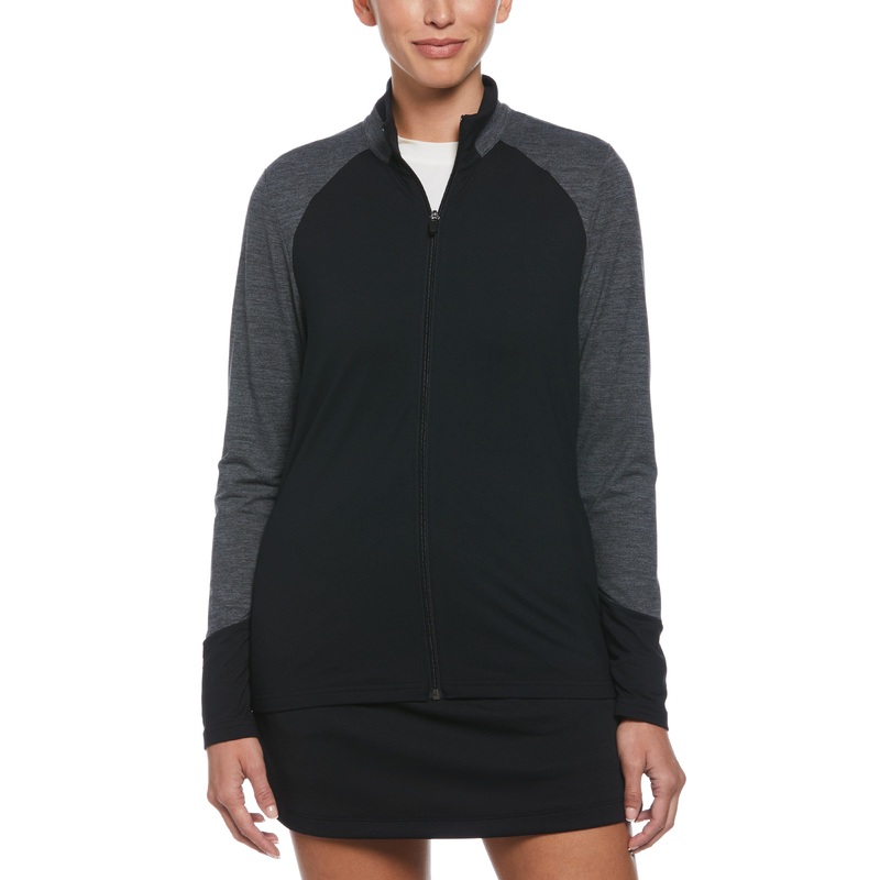 Women’s Lightweight Lux Touch Full Zip with Heather Piecings