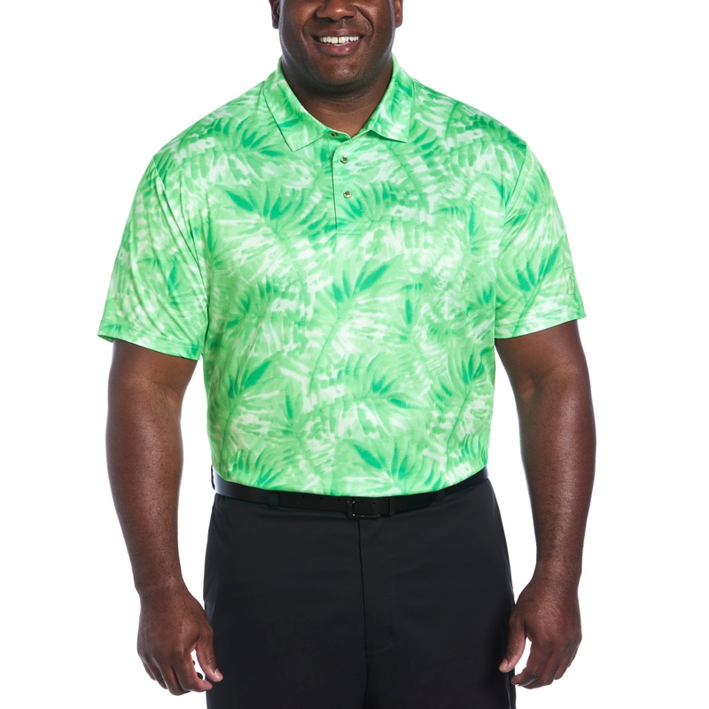 Big & Tall Tropical Leaf Print Golf Polo