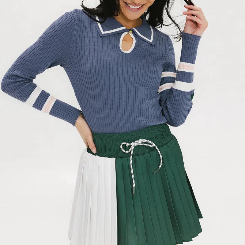 Fore All Alice Rib L/S Polo – Indigo