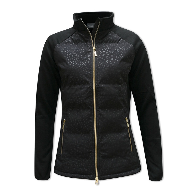 Glenmuir Ladies Water Repellent Hybrid Jacket in Black Animal Print
