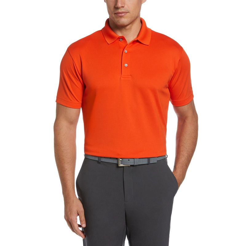 Men’s AirFlux Solid Golf Polo|Tangerine Tango|S|M|L|XL|XXL|XXXL