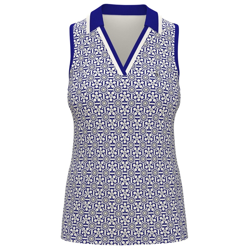 Women’s Abstract Printed V-Neck Golf Top