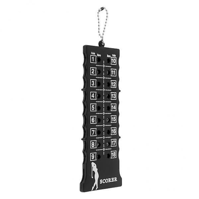 4xGolf 18 Holes Score Stroke Counter Rectangle Scoring Bag Tag Keychain Black