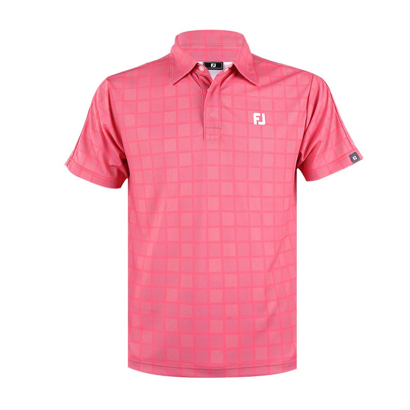 FOOTJOY Japan Checkered Snap Button Men’s Polo (Pink)