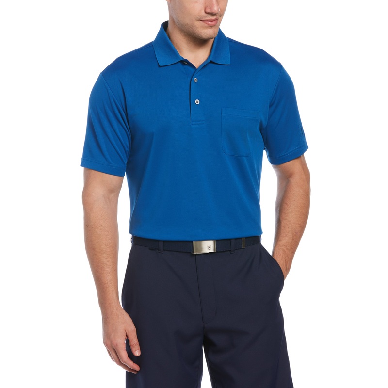 Men’s AirFlux Solid Golf Polo with Front Pocket