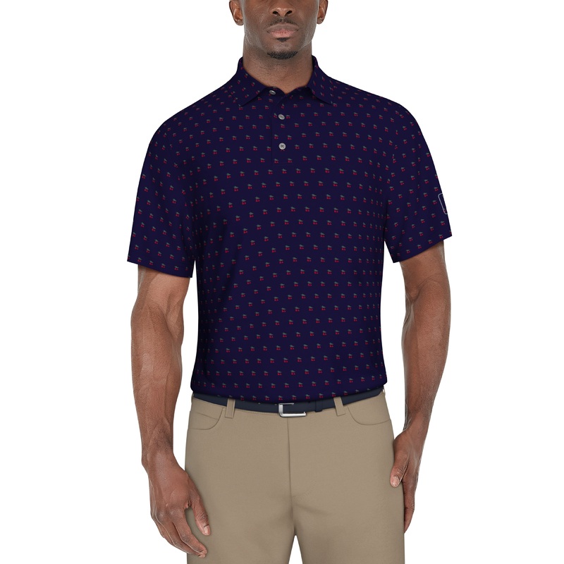 Men’s Christmas Print Golf Polo