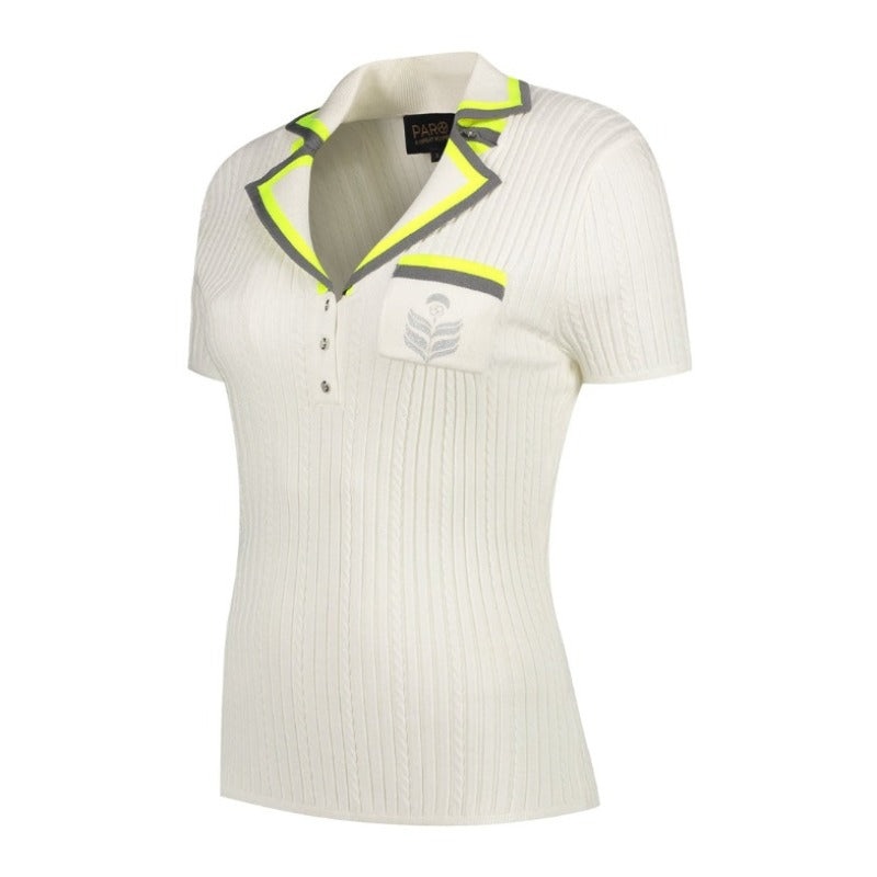 Par69 Barbara S/S Knit Polo – White/Neon