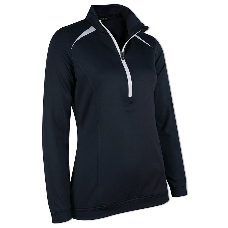Sunderland Ladies Thermal Water Repellent Zip-Neck Mid-layer in Navy