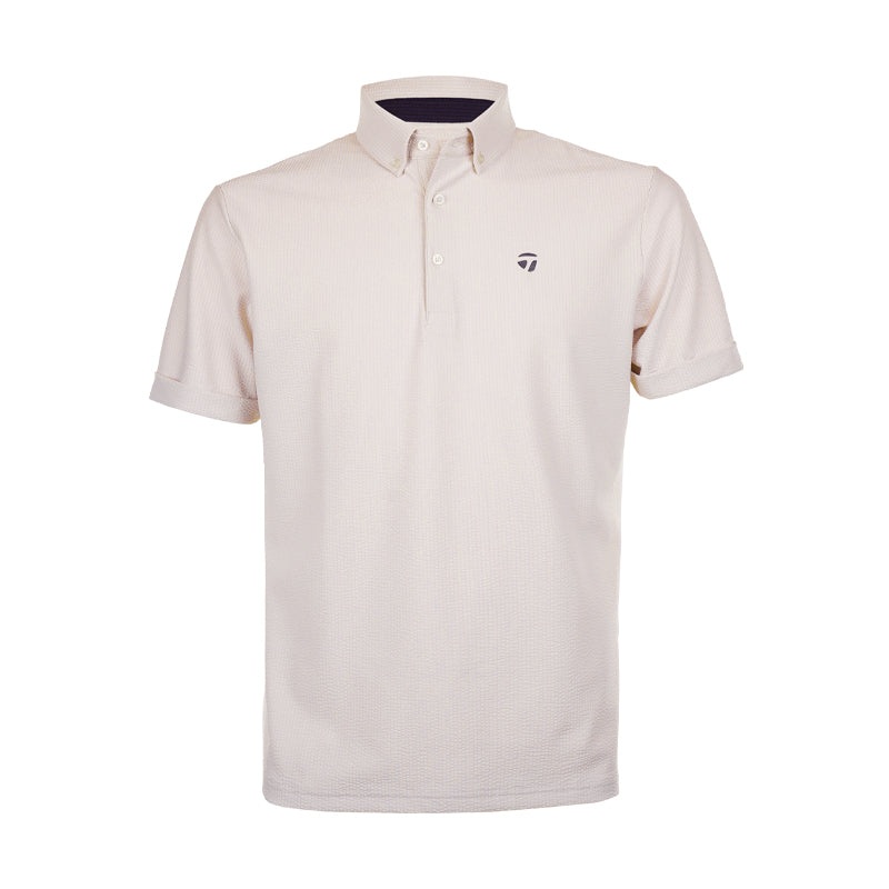 TAYLORMADE Seersucker Men’s Polo (Ice Beige)