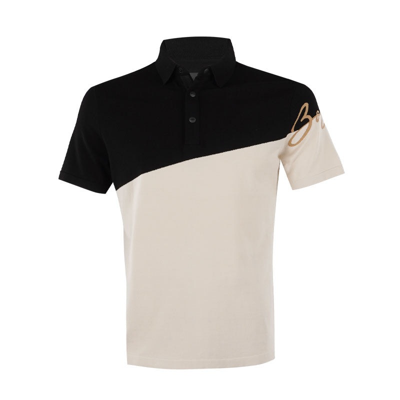 BOSS GOLF Side Color Block Men’s Polo (Black)