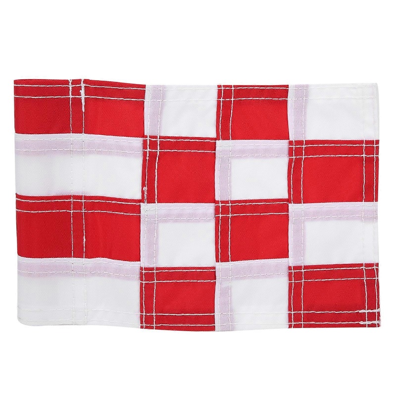 Checkered Backyard Practice Golf Hole Pole Cup Flags Golf Putting Green Flags Flagsticks(red & White )
