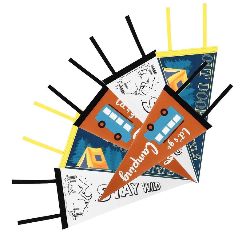 Decorative Hanging Flag Portable Camping Flag For Picnic Multi 42.00X20.00X0.10cm Triangular 6Pcs