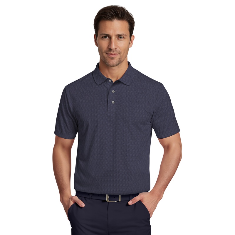 Men’s All-Over Micro Jacquard Golf Polo