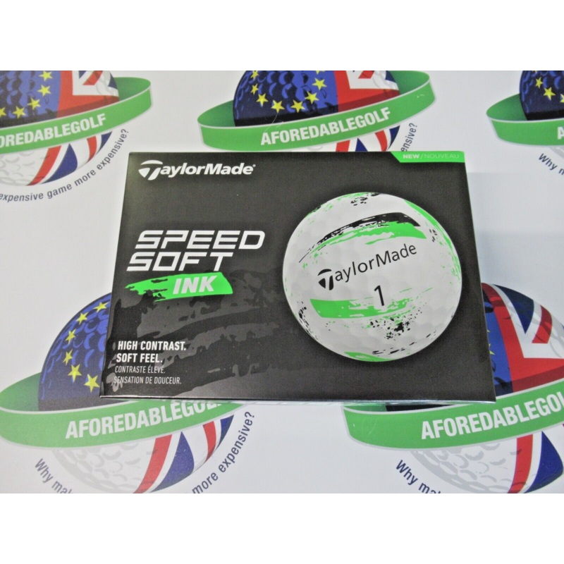 New 1 Dozen Taylormade Speed Soft Ink Green Golf Balls