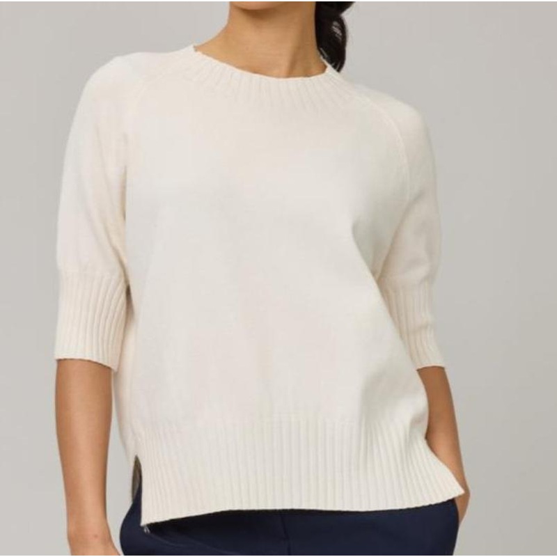 Pistache S/S Knit Sweater – Chantilly Cream