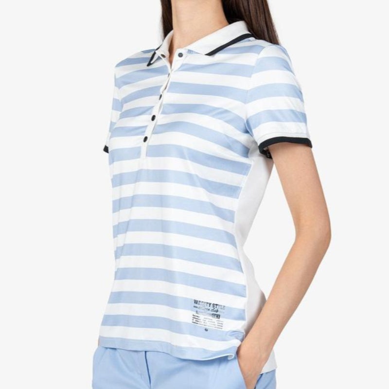 Sportalm Stripe S/S Polo – Blue/White