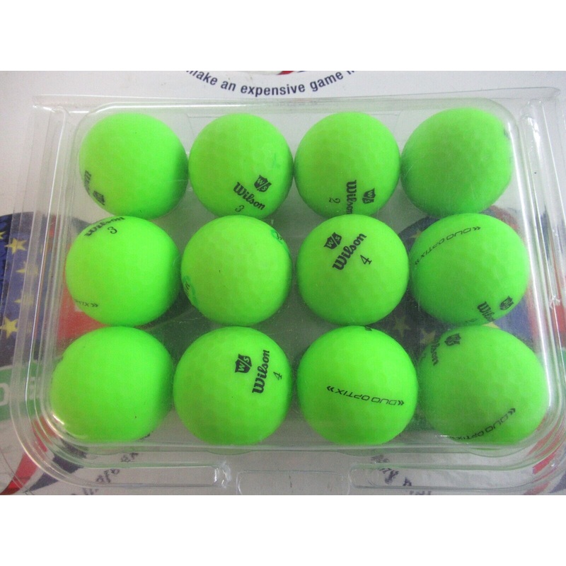 12 Wilson Staff Matte Finish Green Golf Balls Pearl/Pearl 1 Grade