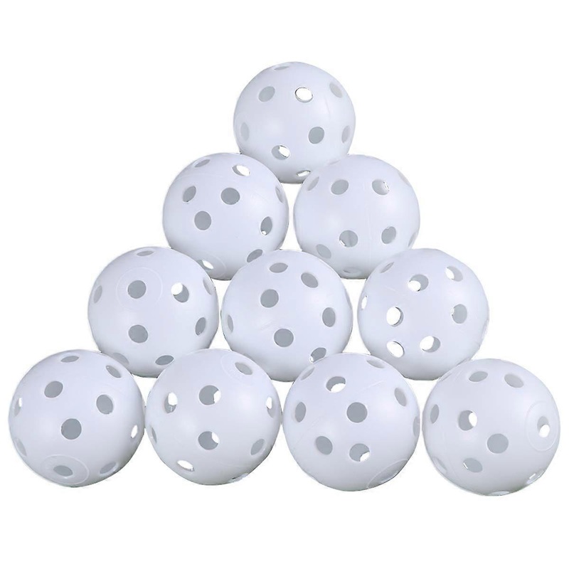 10pcs Air Flow Hollow Golf Balls for Golf Practice (White)