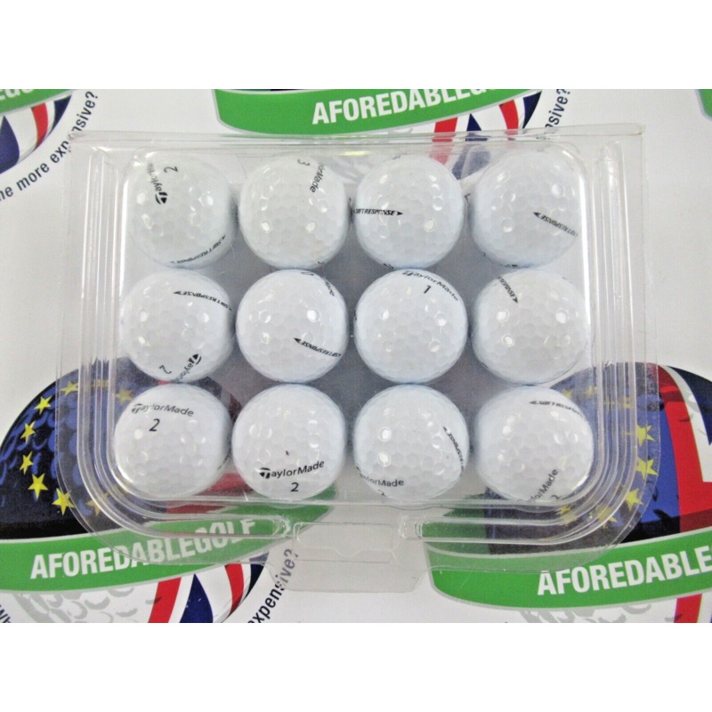 12 Taylormade Soft Response White Golf Balls Pearl/Pearl 1 Grade