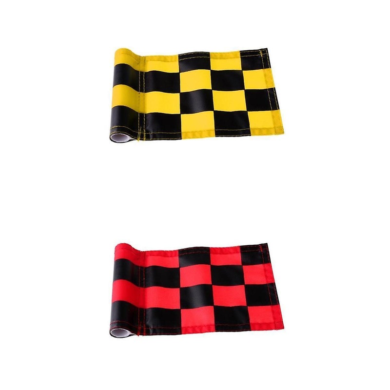 2 Piece Golf Practicing Training Nylon Putting Green Chequered Flags