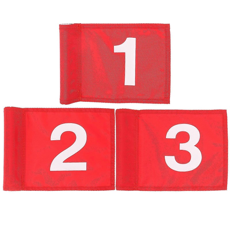 3pcs Golfing Putting Flags Portable Golfs Flags Numbered Golfing Training Flags Anti-wear Golfs Flags