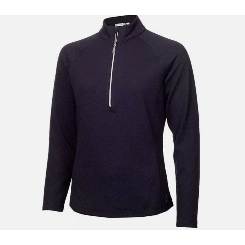 Green lamb Molly Textured 1/4 Zip Top Navy UK Size 10 EU 36 US 6