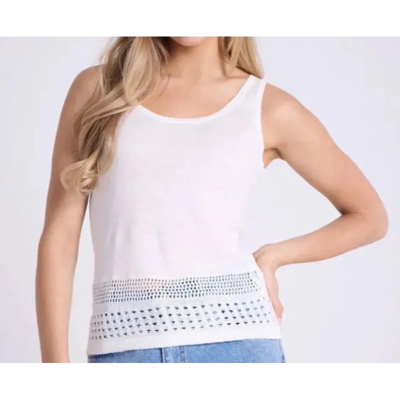 NOTSHY Andis Linen Tank Top – White