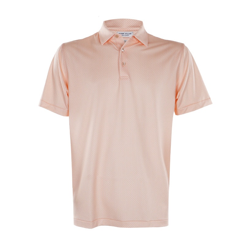 PETER MILLAR Tesseract Performance Jersey Men’s Polo (Orange Nectar)