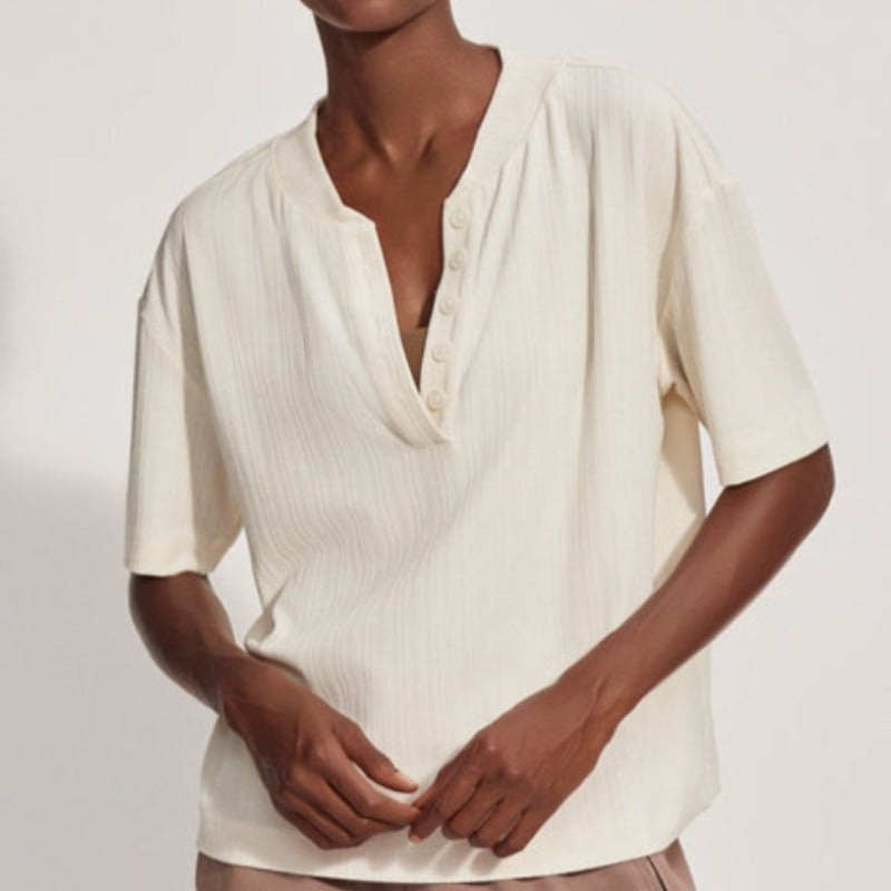 Varley Kasey Rib Tee – Birch|XXS|XS|S