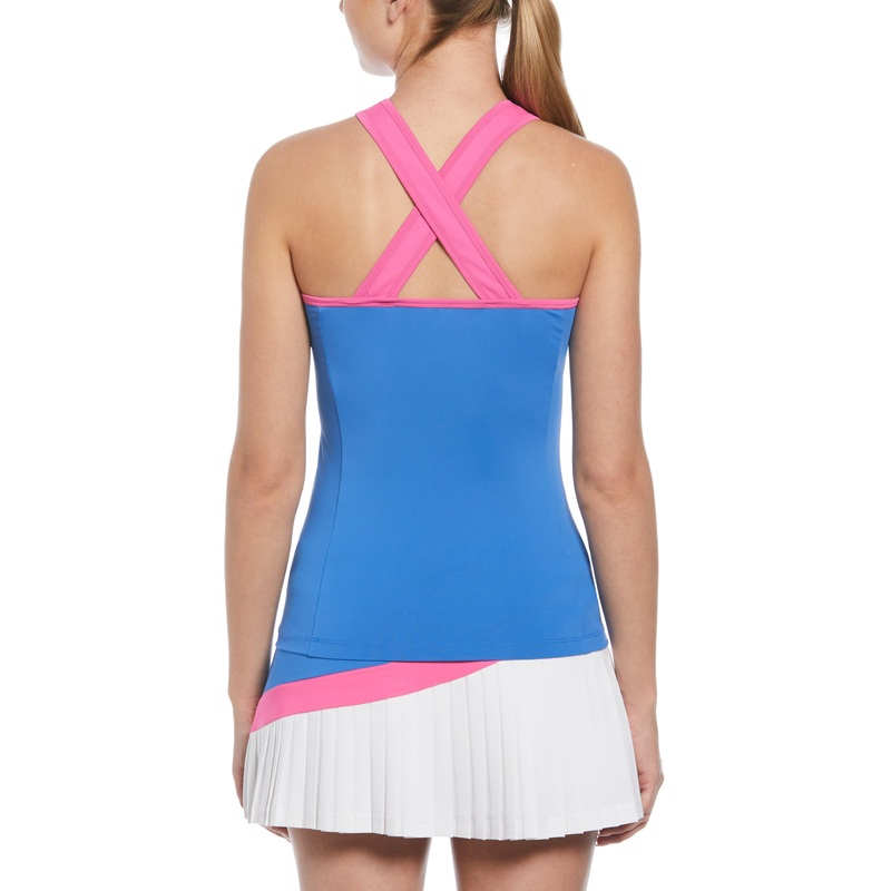 Women’s Color Block Quarter Zip Tennis Tank Top