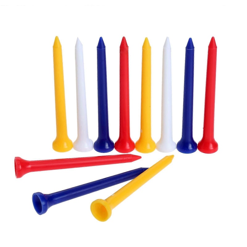 100Pcs Golf Ball Tees Mix Color Plastic Cup Shaped Golf Tees 83mm for Golf Outdoor Training