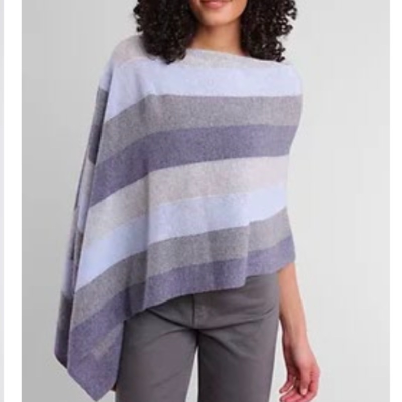 Alashan Cashmere Winter Stripes Topper – Bluestone