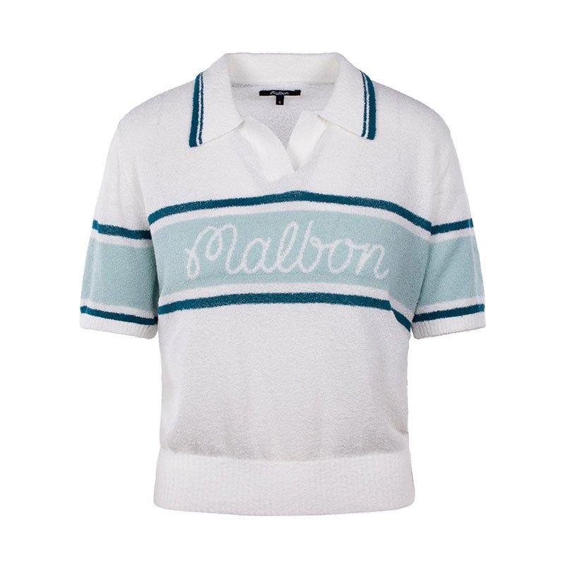 MALBON GOLF Jade Women’s Polo Sweater (White)