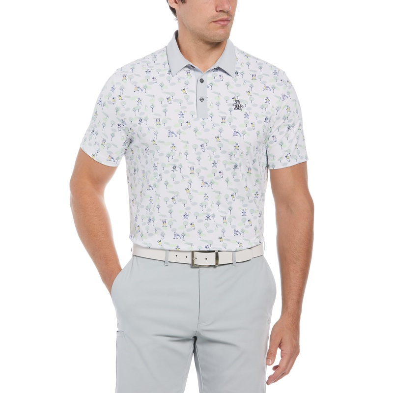 Men’s Pete on the Course Print Short Sleeve Golf Polo Shirt