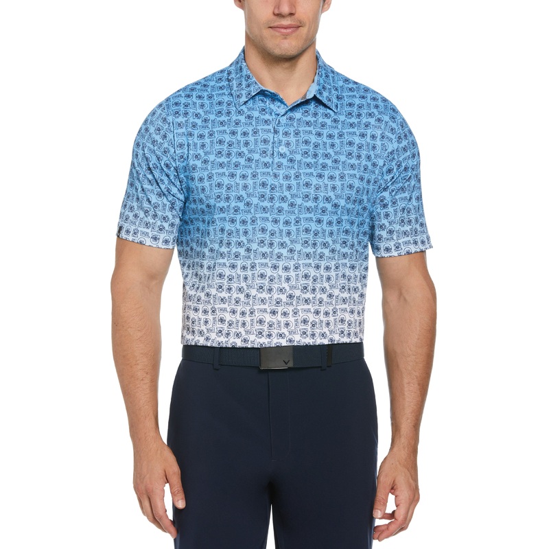 Men’s Retro Tech Ombre Print Golf Polo