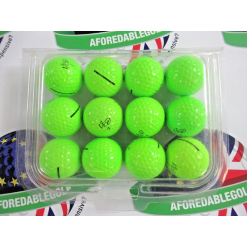 12 Vice Pro Neon Green Golf Balls Pearl/Pearl 1 Grade