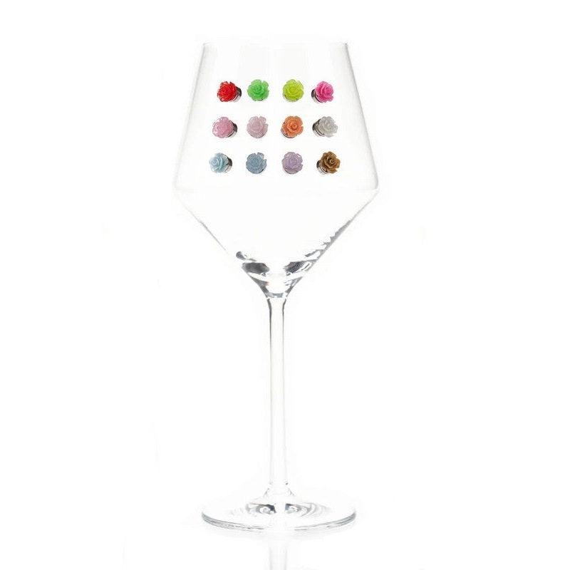 Cheers Wine Glass Charms – Mini Rosette