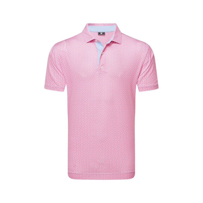 Citrus Print Lisle Polo|Pink Lemonade/Skyway|S|M|L|XL