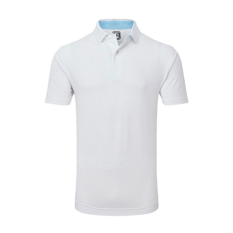 FOOTJOY Stretch Lisle Dot Print Men’s Polo (White)