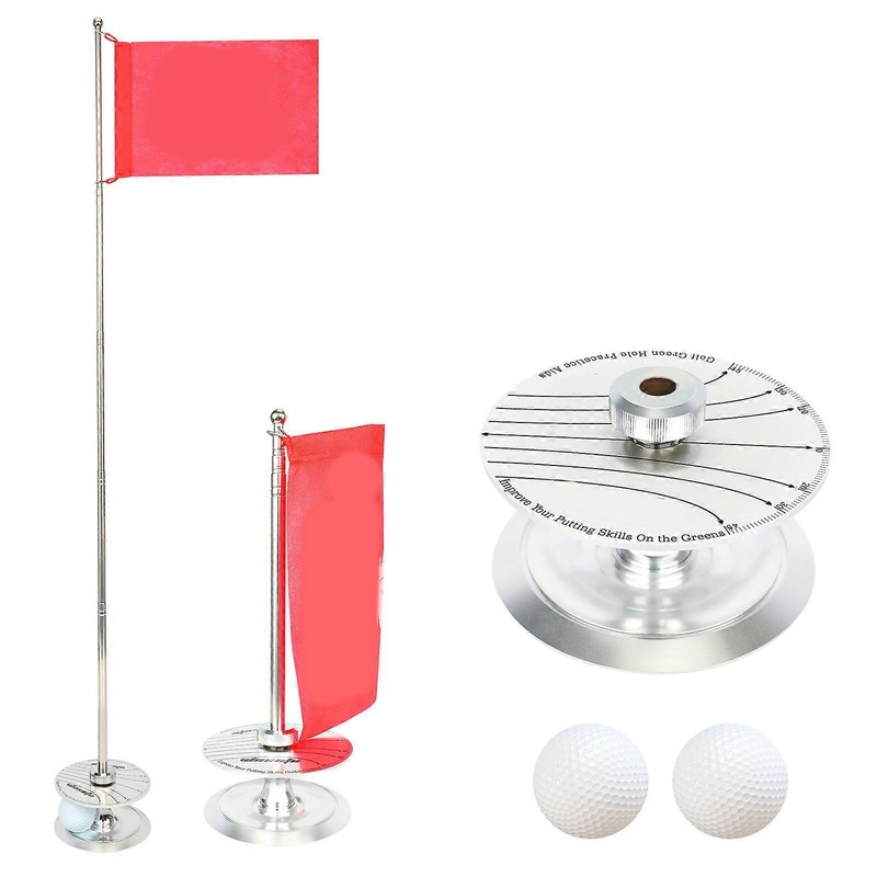 Retractable Golf Flag And Cup Portable Golf Pin Flag Hole Cup Set Golf Flagstick Hole Cup for Putting Green Mat