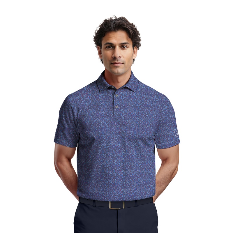 Men’s All-Over Micro Floral Print Golf Polo