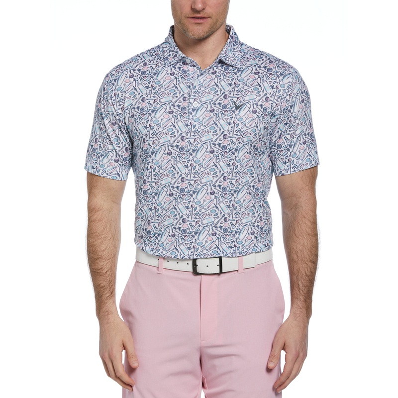 Men’s All Over Tropical Print Polo Shirt