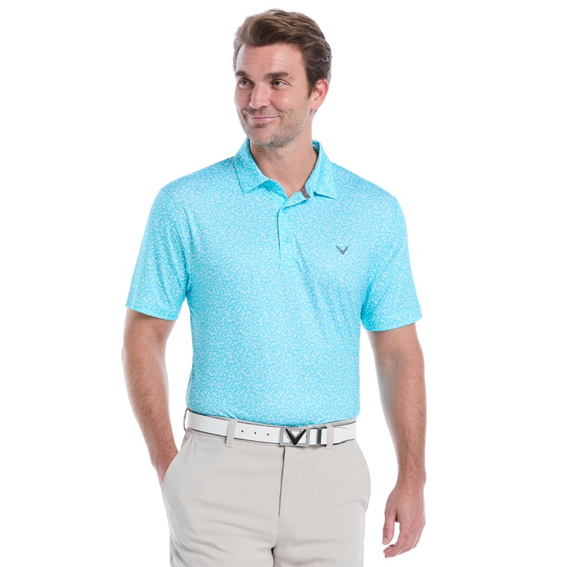 Men’s Linear Chevron Print Golf Polo