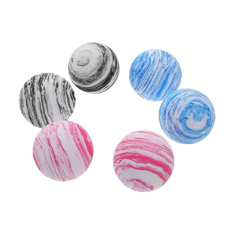 6 pieces golf ball cat toys, indoor golf balls for cats, bouncing balls for cats, soft golf practice balls, fake golf balls, floating golf balls.