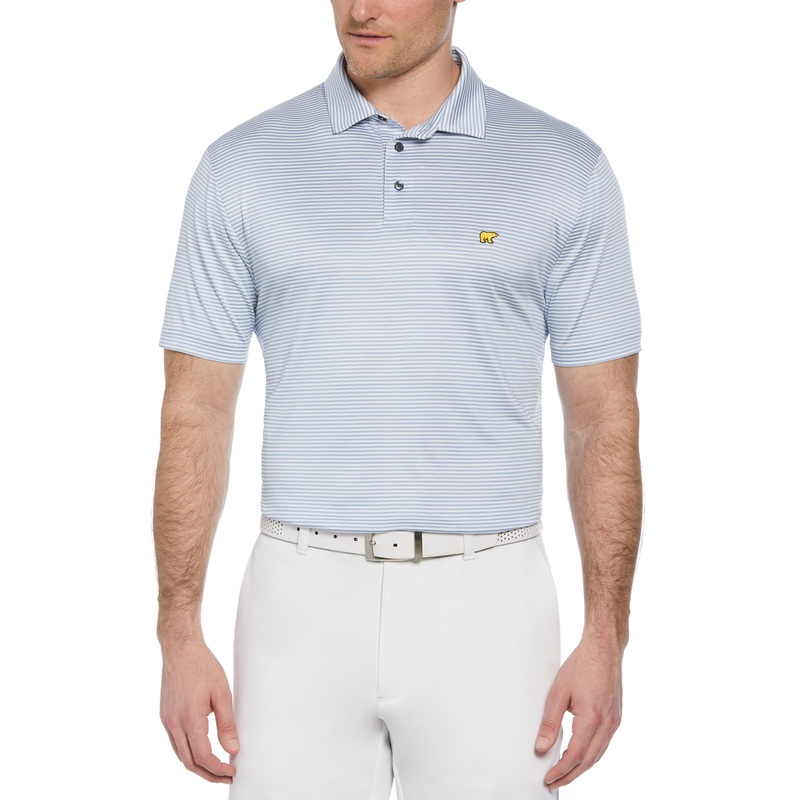 Men’s Heathered Two Color Stripe Polo