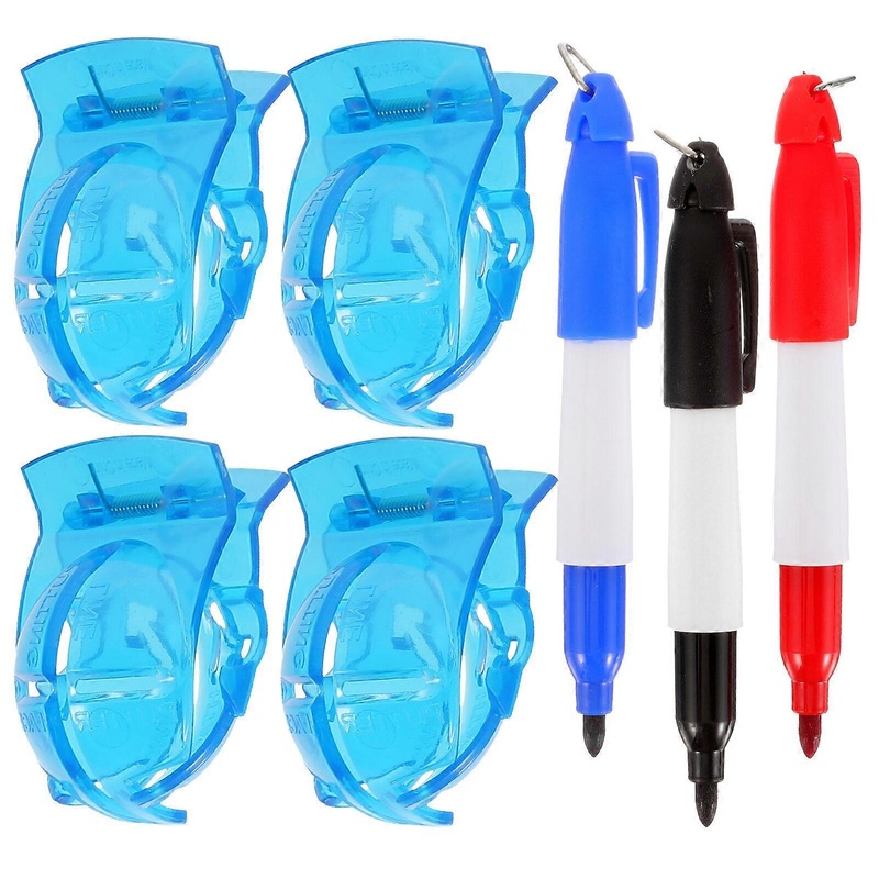 1 Set of Golfs Ball Marker Golfing Ball Alignment Tool Plastic Golfing Ball Marker Pen Golfs Supply